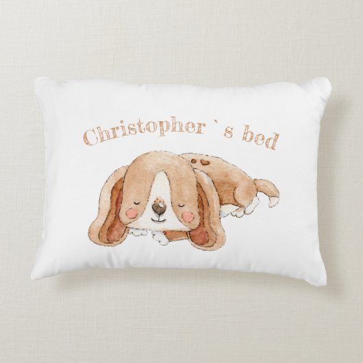 Kute puppy DBL-side aangepaste tekst kinder Accent Kussen (Achterkant)