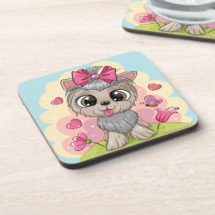 Kute Puppy Glossy set Drink Coasters - Gifts Bier Onderzetter
