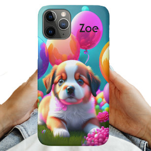 Kute puppy met ballonnen - zoet iPhone 11 pro hoesje
