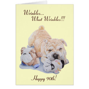 Kute puppy shar pei dog en teddy grappig 90th