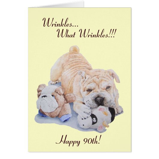 Kute puppy shar pei dog en teddy grappig 90th (Voorkant)