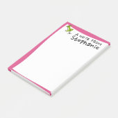 Kute Push Pin Custom Name Hot Pink en Green Post-it® Notes (Schuin)