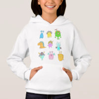 Kute Quirky Colorful Monster Cartoon Tekeningen