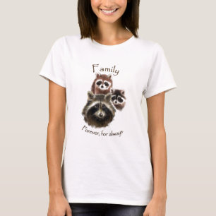 Kute Raccoon Familie, altijd en altijd, Citaat T-shirt