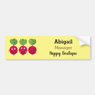 Kute radishes die trio-cartoon-groenten zingen bumpersticker