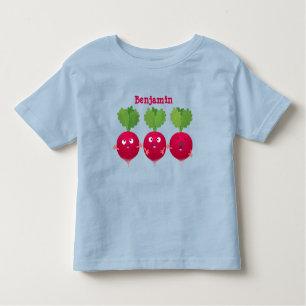 Kute radishes die trio-cartoon-groenten zingen kinder shirts