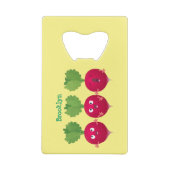 Kute radishes die trio-cartoon-groenten zingen kredietkaart flessenopener (Achterkant)