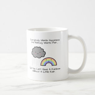 Kute Rainbow Rain Cloud Geluk Quote Koffiemok