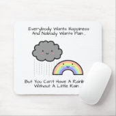 Kute Rainbow Rain Cloud Geluk Quote Muismat (Met muis)