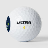 Kute raketten in de illustratie van de cartoon in golfballen (Logo)