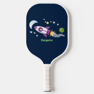 Kute raketten in de illustratie van de cartoon in pickleball paddle