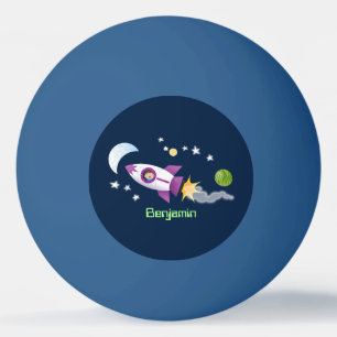 Kute raketten in de illustratie van de cartoon in pingpongballen