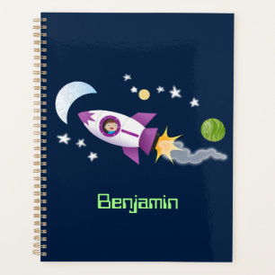 Kute raketten in de illustratie van de cartoon in planner