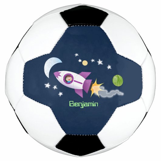 Kute raketten in de illustratie van de cartoon in voetbal (Voorkant)