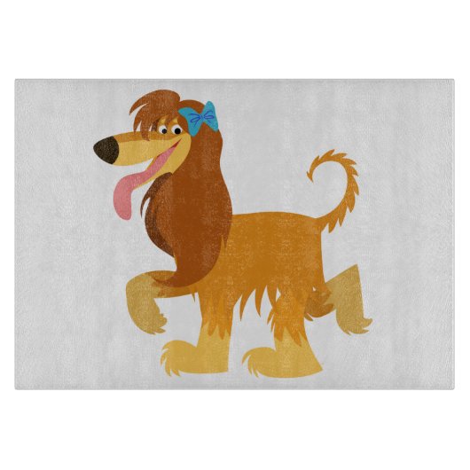 Kute Ready Cartoon Afghan Hound Cutting Board Snijplank (Voorkant)