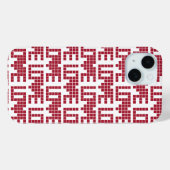 Kute red love squares letts Case-Mate iPhone case (Achterkant (horizontaal))