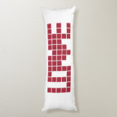 Kute red love squares letts lichaamskussen (Achterkant (Verticaal))