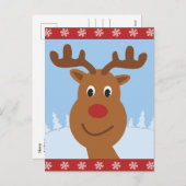 Kute Reindekerst Feestdagenkaart (Voorkant / Achterkant)
