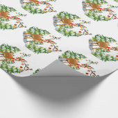 Kute rendier in de sneeuw cadeaupapier (Hoek)