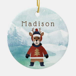 Kute rendier in Sweater Keramisch Ornament