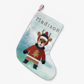 Kute rendier in Sweater Kleine Kerstsok (Voorkant (Hangend))