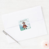 Kute rendier in Sweater Vierkante Sticker (Envelop)