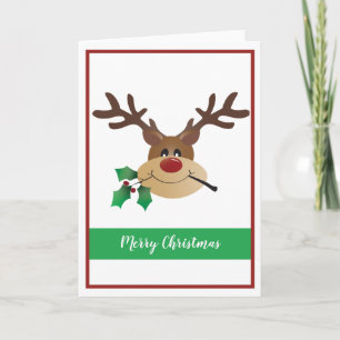 Kute rendieres met warme kerst van mistletoe kaart