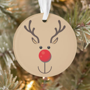 Kute rendierminimalistisch gezicht Brown Ornament