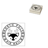 Kute rendiertjes en snowflakes North Pole Air Mail Rubberstempel (Gestempeld)