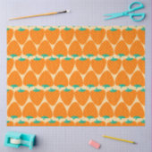 Kute Retro Aardbeien Patroon in Oranje en Groen Tissuepapier (Craft)
