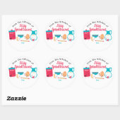 Kute retro bakingrediënten aangepast aan ronde sticker (Vel)