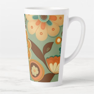 Kute retro- bloemen latte mok