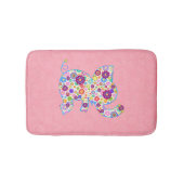 Kute Retro Flowers Cartoon Style Elephant Badmat (Voorkant)