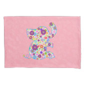 Kute Retro Flowers Cartoon Style Elephant Kussensloop (Voorkant)