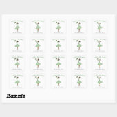 Kute  Retro-kerstmeisje in Dress Vierkante Sticker (Vel)