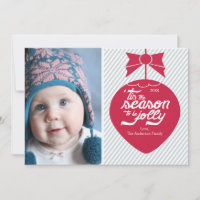Kute Retro kerstsierfotokaart