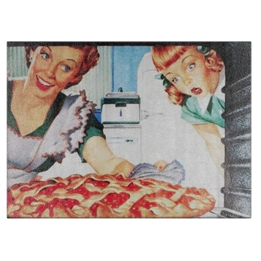 Kute retro  koekjes bakken snijplank (Voorkant)