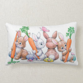 Kute retro paasbunnies decor pillow kussen