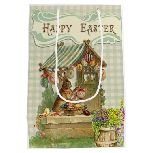 Kute Retro paasbunny Medium Cadeauzakje (Achterkant)