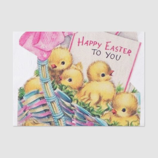 Kute retro  paasmeubelpartij tissuepapier (Voorkant)