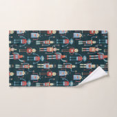 Kute  Retro Robots Dark Bad Handdoek (Handdoek)