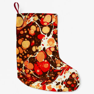 Kute rode bruine oranje abstracte stenen kleine kerstsok