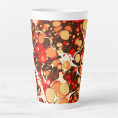 Kute rode bruine oranje abstracte stenen latte mok (Voorkant)