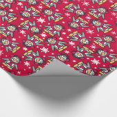Kute rode kerstpinguïns met vakantiewrap cadeaupapier (Hoek)