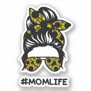 Kute, rommelige zonnebloem sticker