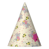 Kute roze en grijze olifant Birthday Feesthoedjes (Links)