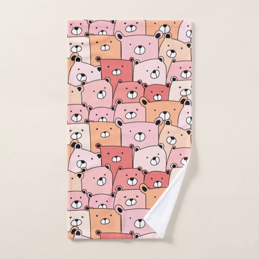 Kute roze en Oranje Beren Bad Handdoek (Handdoek)