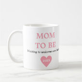 Kute roze en witte eerste keer dat mama wordt koffiemok (Links)