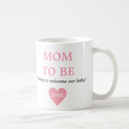 Kute roze en witte eerste keer dat mama wordt koffiemok (Rechts)