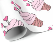 Kute roze en witte hartkloppingen Verpakkingspapie Cadeaupapier (Rol Hoek)